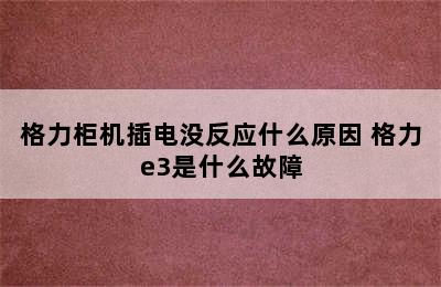 格力柜机插电没反应什么原因 格力e3是什么故障